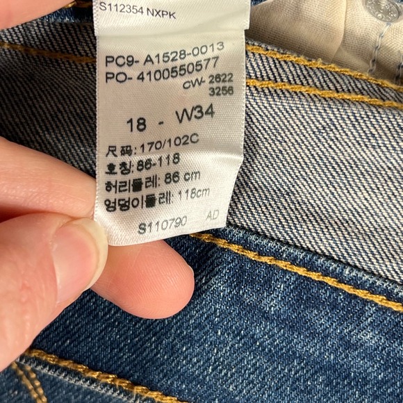 Signature Levi Strauss High Rise Shorts 18 Blue Denim Distressed W34 - Picture 11 of 11